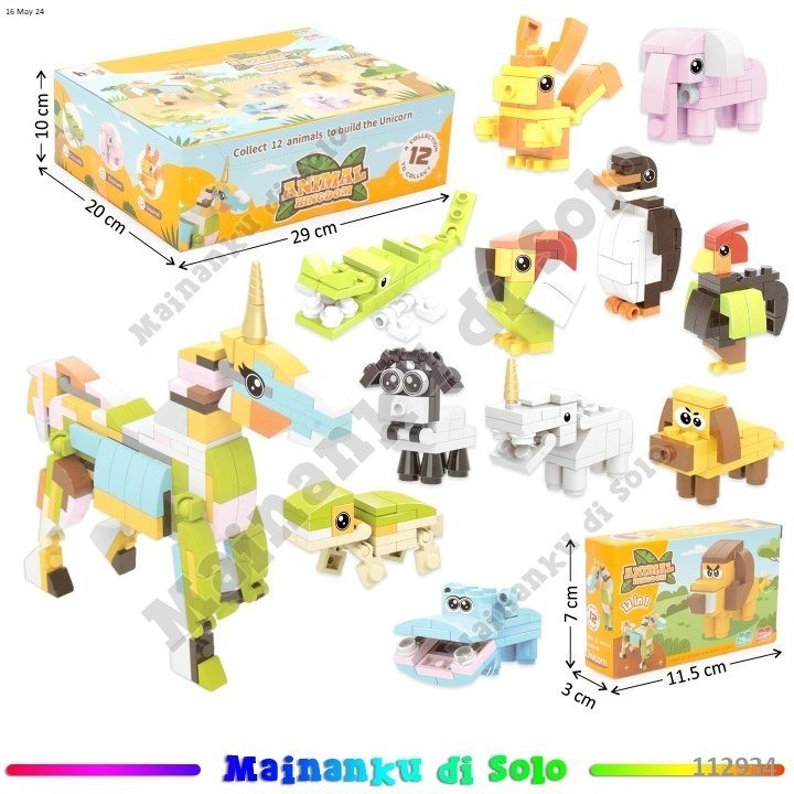 [Mainanku] Nano Block Animal Kingdom hewan mainan Anak