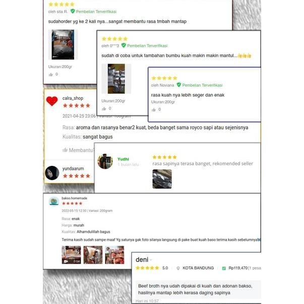 

MMA-1318 Beef Broth - Perasa Sapi / Kaldu Sapi Murni / Extrak Sapi (Lebih kuat dari Royco / masako) Berkualitas