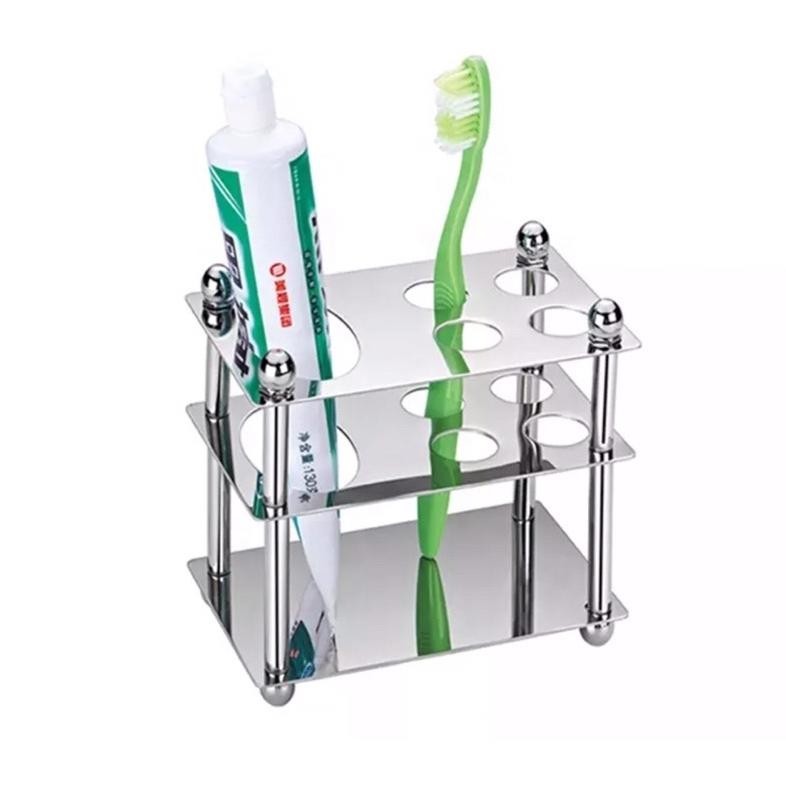 Rak sikat gigi stainless/ Stainless Toothbrush holder / Tempat sikat gigi odol stainless minimalis