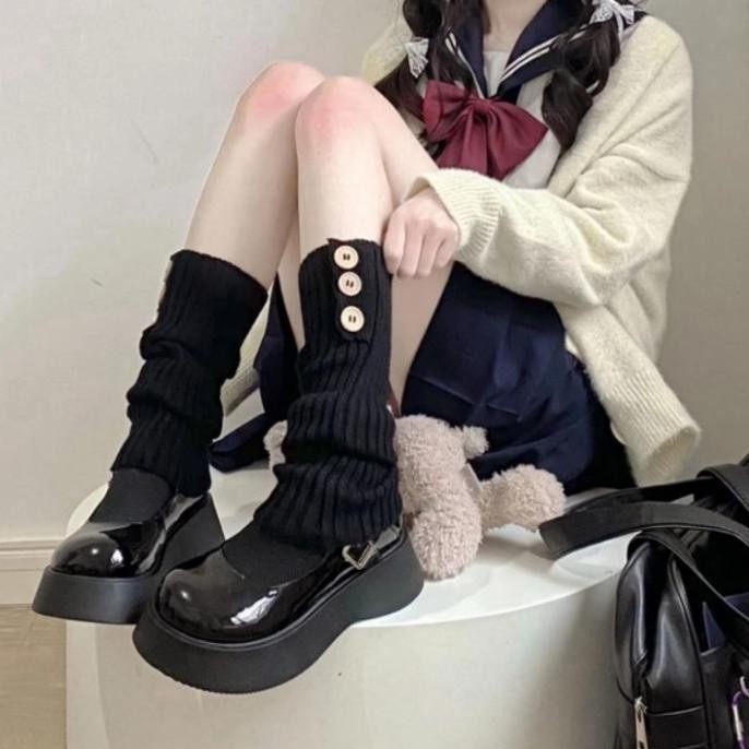 Kaos Kaki Betis Leg Warmer Kancing Sarung Kaki Betis