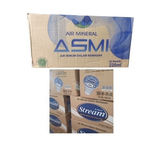 

AQUA GELAS KEMASAN CUP MERK ASMI / STREAM 220 ML