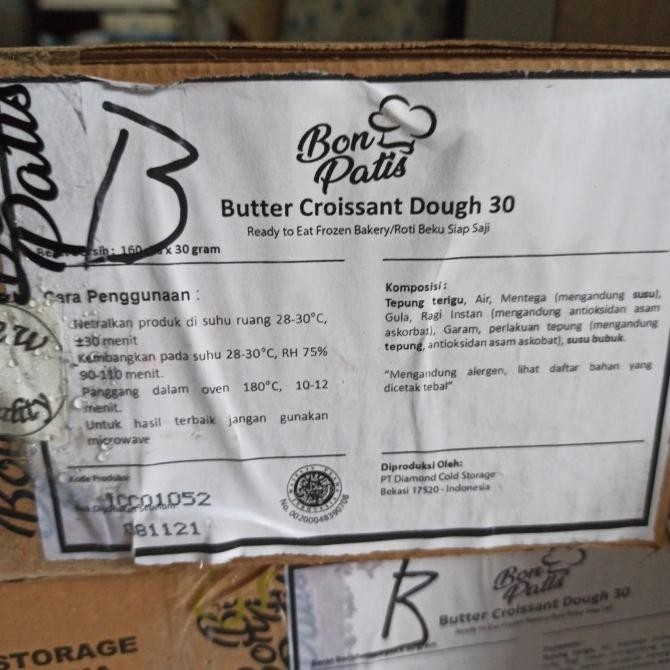 

Bon Patis Croissant Dough 30 Gram 1 Karton 160 Pcs Croffle