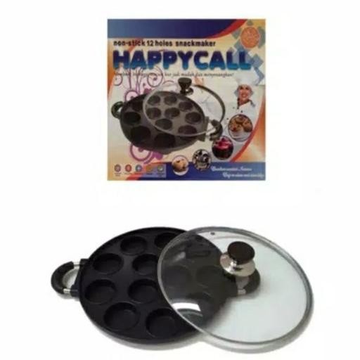 Cetakan Kue Lumpur Happy Call Cake Pan 12 Lubang Teflon Bulat