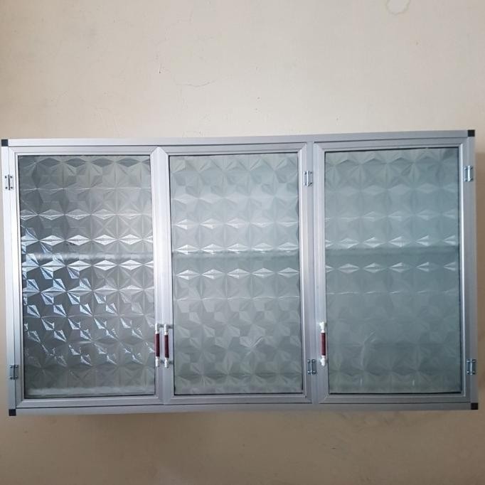 Rak Gantung Lemari Dapur Kitchen Set Atas Aluminium Kaca 3 Pintu