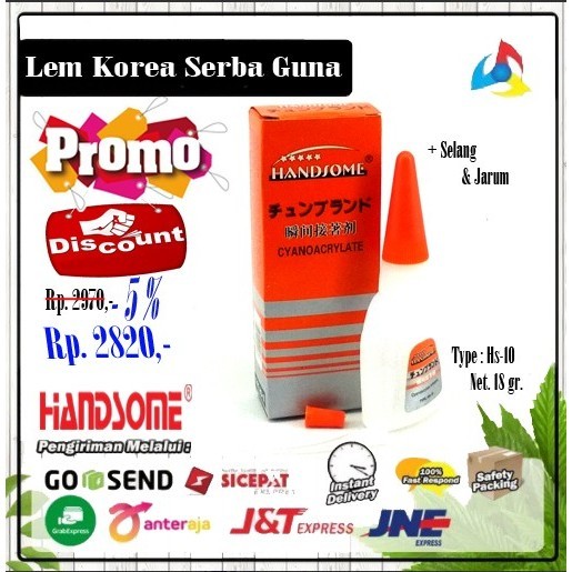 

Lem Korea Handsome Lem Serba Guna Hs-10 1 Box Isi 50 Pcs