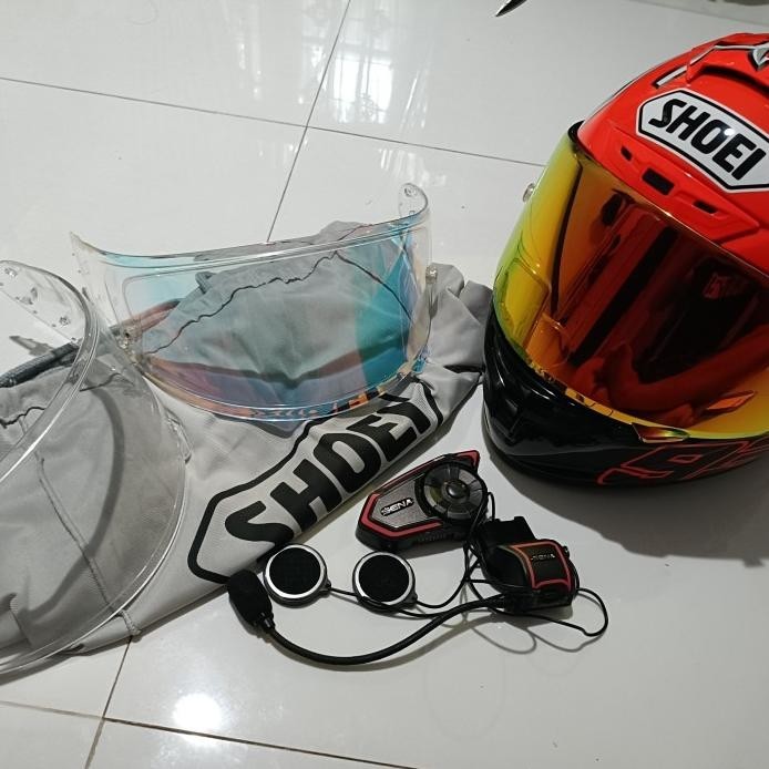 SHOEI X14 MARQUEZ RED ANT+SENA