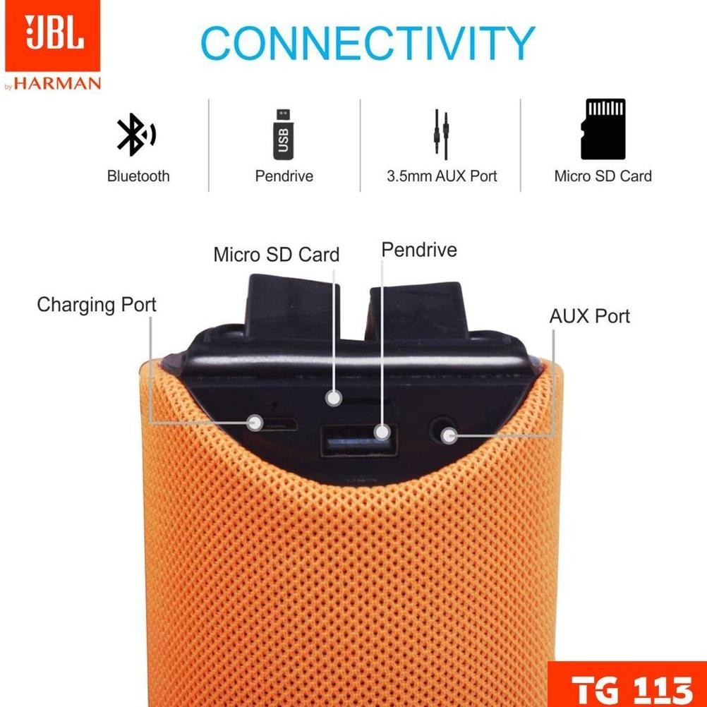 CR - Speaker Bluetooh JBL TG113 Wireless Portable Speaker Aktif Dual Subwofer Bass TERLARIS