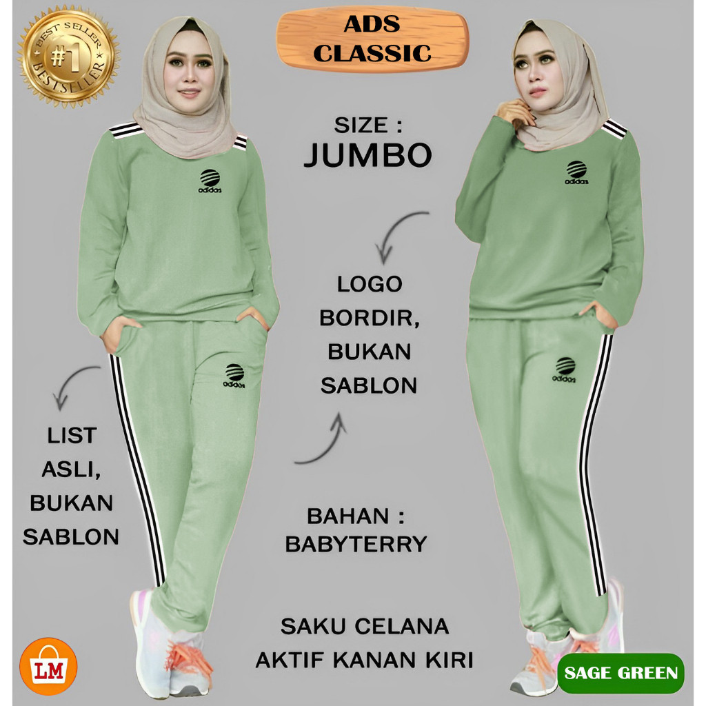 One Set Gym Lari Wanita Pakean Senam Dwasa Stelan Remaja Sett Olga Bestseller 2024 Agustusan Satelan
