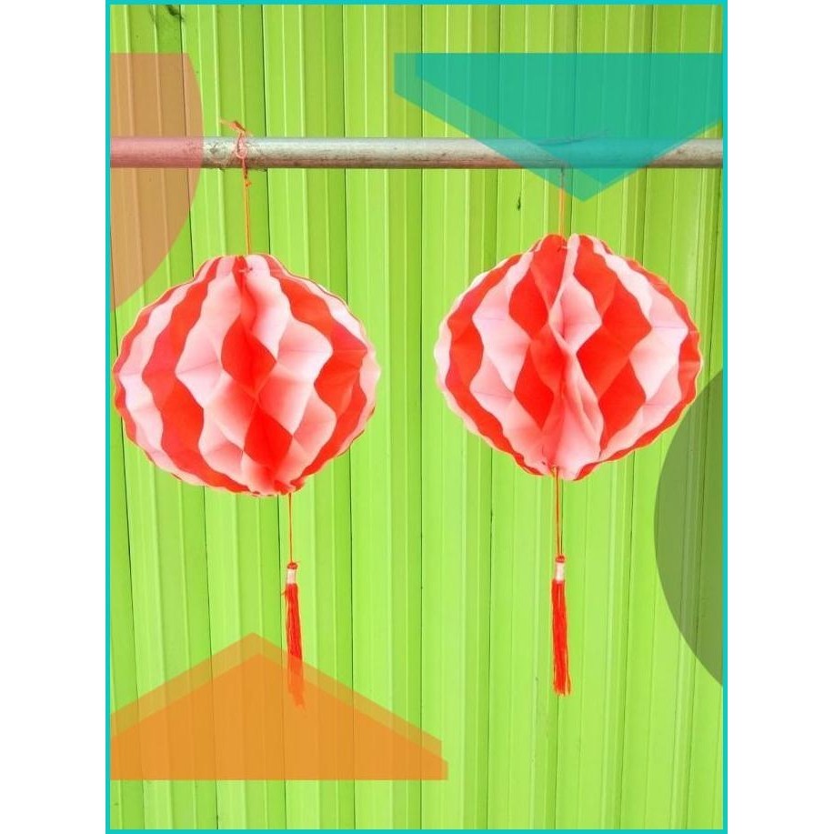 Grosir Bendera Indonesia Merah Putih Lampion Kertas 20 cm dapat 2 pcs