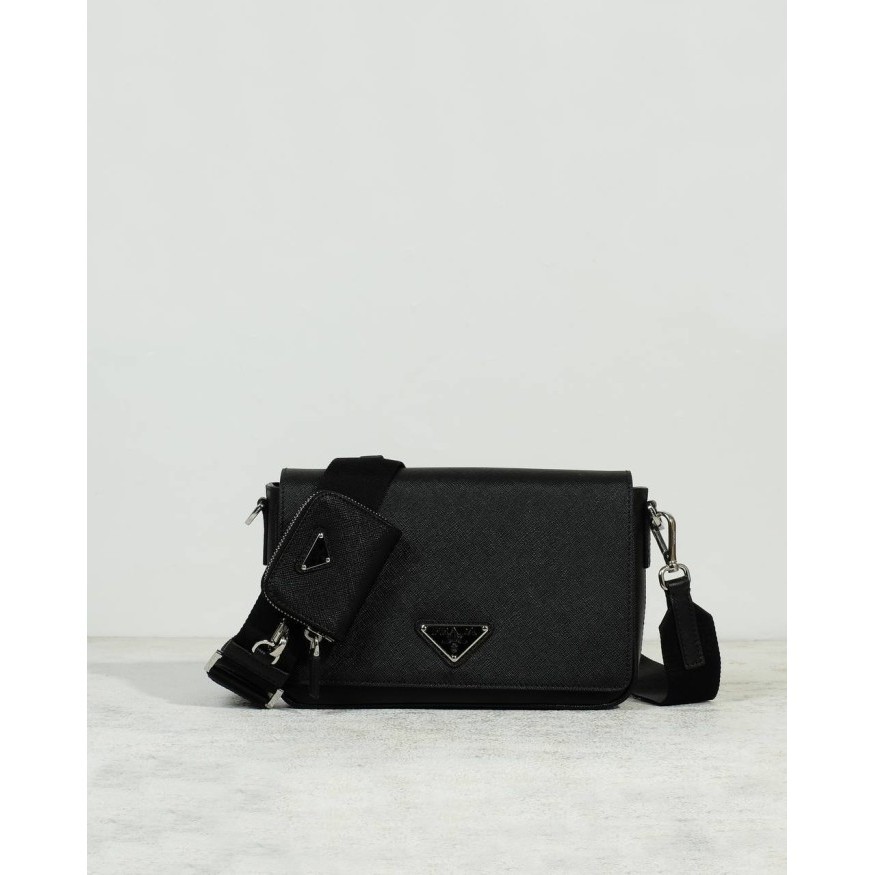 Tas Wanita Prada Black Leather Crossbody Bag Original