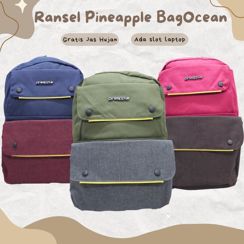 Terlaris Tas Laptop Pineapple Kanvas 18 Inchi Unik Import Original / Stylish Fashion Bagpack Pineapp