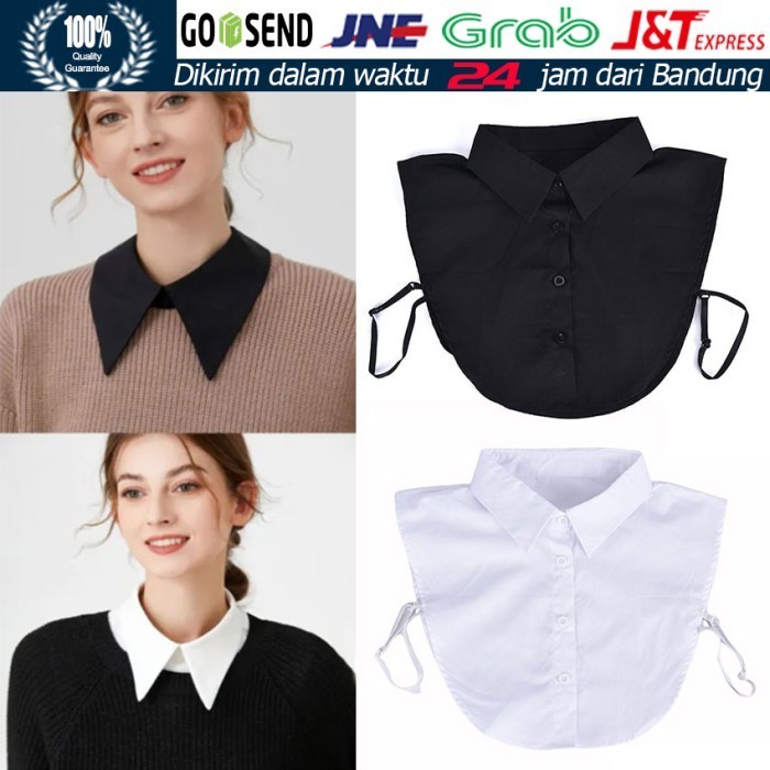 @#@#@#] Kerah Kemeja Palsu Putih Hitam Fake Collar Pria Wanita Terbaru