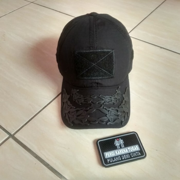 Topi Velcro Pati Ad Hitam Free Patch