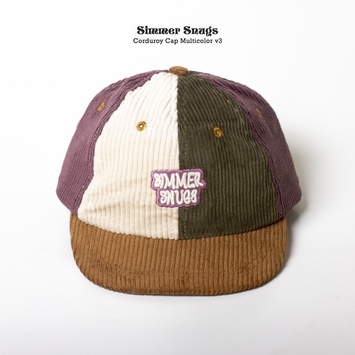 Corduroy Cap Multicolor Dark - 6 Panel Baseball Cap - Lidah Visor Pend