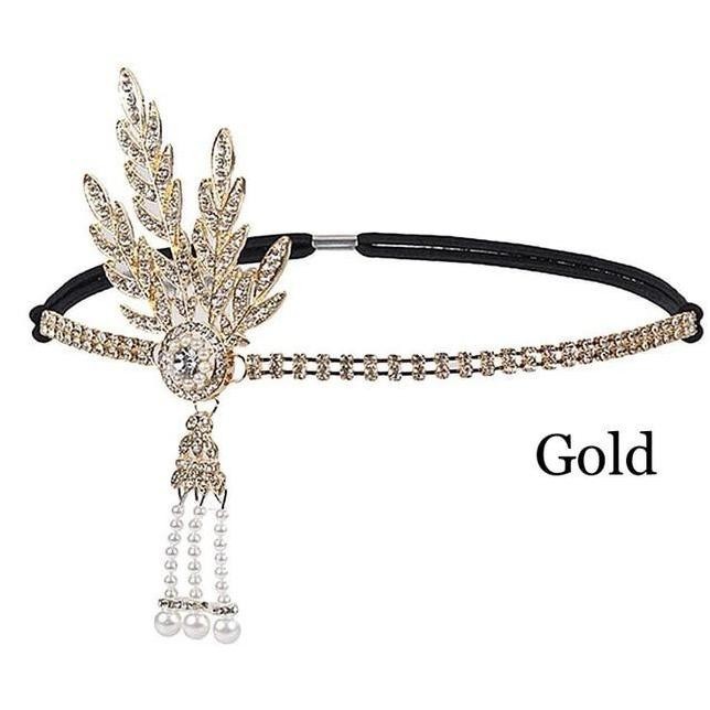 Headpiece headband Great Gatsby aksesoris rambut pesta simple