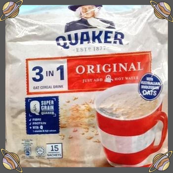 

[CLS] QUAKER 3 IN 1 ORIGINAL/OAT CEREAL DRINK 15 SACHET