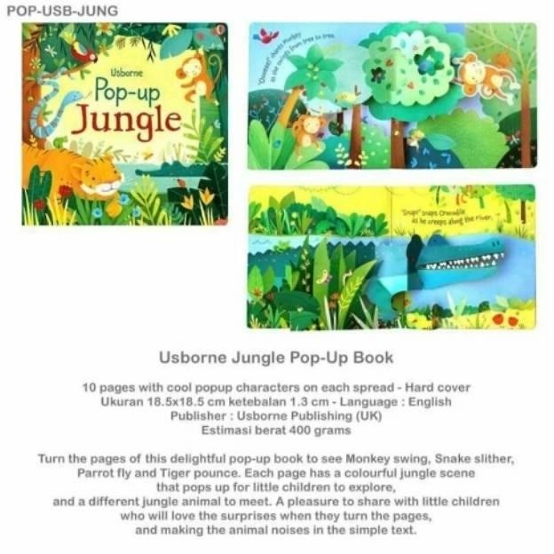 

Usborne Pop Up Book Jungle - Buku Edukasi Impor Anak Children Animal CS81