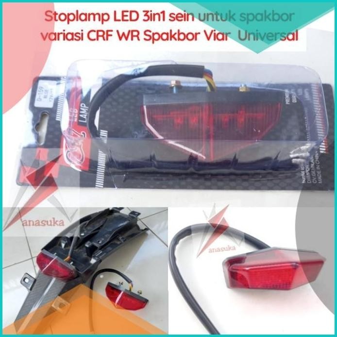 Stoplamp Lampu Rem Sein 3in1 LED spakbor variasi CRF WR spakbor Viar 8
