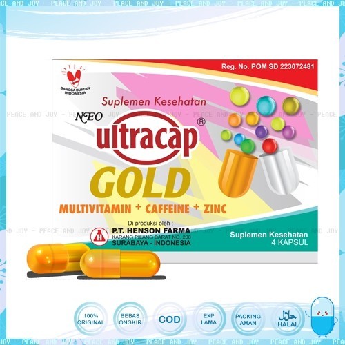 NEO ULTRACAP GOLD MULTIVITAMIN + CAFFEINE + ZINC ISI 4 KAPSUL DIJAMIN ORIGINAL