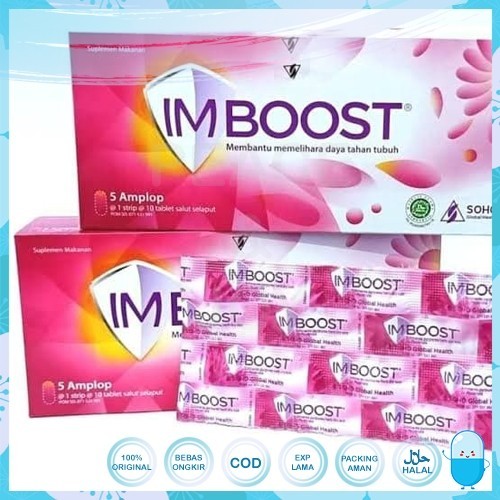 IMBOOST TABLET DUS 5 AMPLOP X  10 TABLET (50 TABLET) MENINGKATKAN DAYA TAHAN TUBUH DIJAMIN ORIGINAL