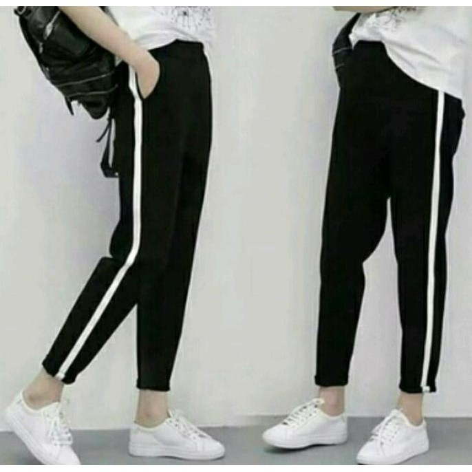 Scuba Pants List Putih - Celana Stripe List Putih E Stripe Pants - S001
