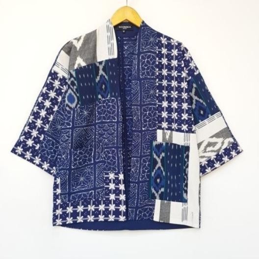 By Sovinska Outer Batik Dan Tenun Wanita O 2 S M L Xl - Navy M