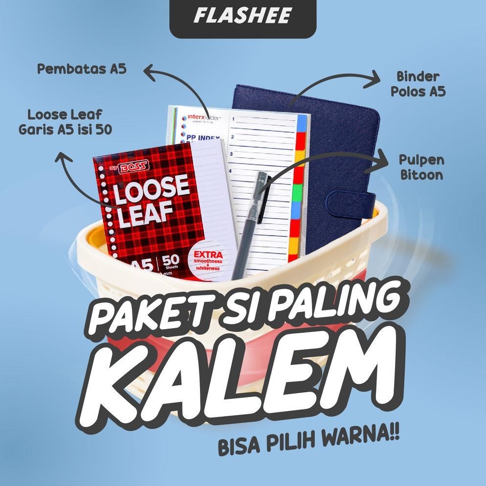 

Er-87 Flashee Binder Paket Sekolah Set 4In1 Paket Binder Kampus Kuliah Sudah Termasuk Buku Tulis Big Sale