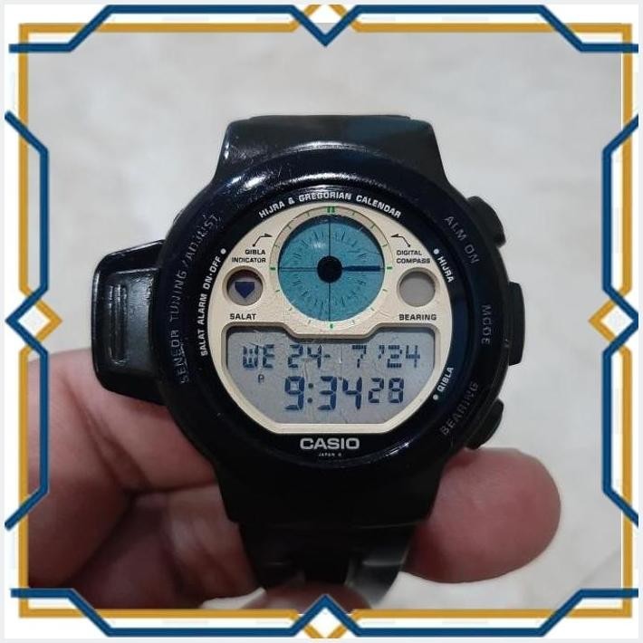 [DIE] JAM TANGAN CASIO CPW-310 DIGITAL KOMPAS ARAH KIBLAT  KALENDER HIJRIAH ANTIK 1999 JAPAN RARE MU