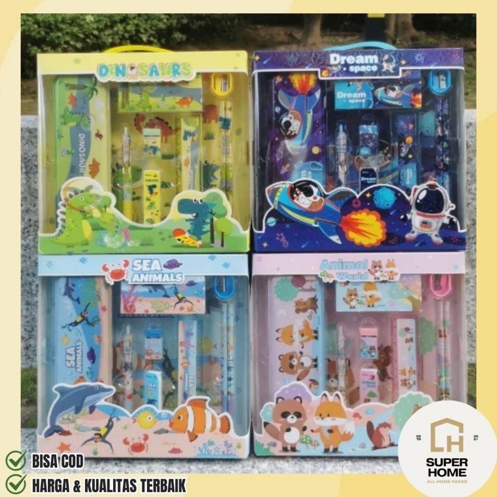 Berkualitas Paket Alat Tulis Set 9 In 1 / Stationary Set Alat Tulis Sekolah Isi 9 Pcs / Perlengkapan
