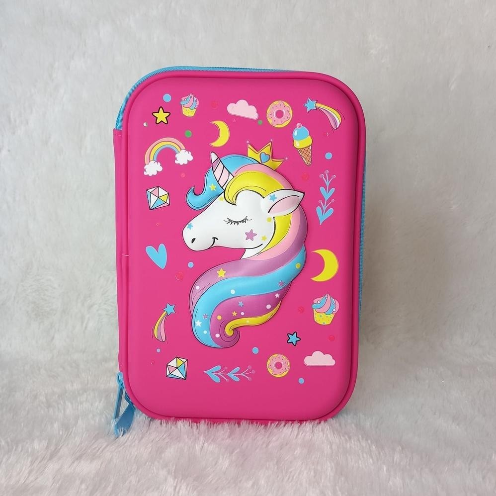 

ORIGINAL Kotak Pensil Tempat Pensil Unicorn Mermaid 3D TIMBUL 6D hardtop unicorn timbul kado ultah anak perempuan keren -33