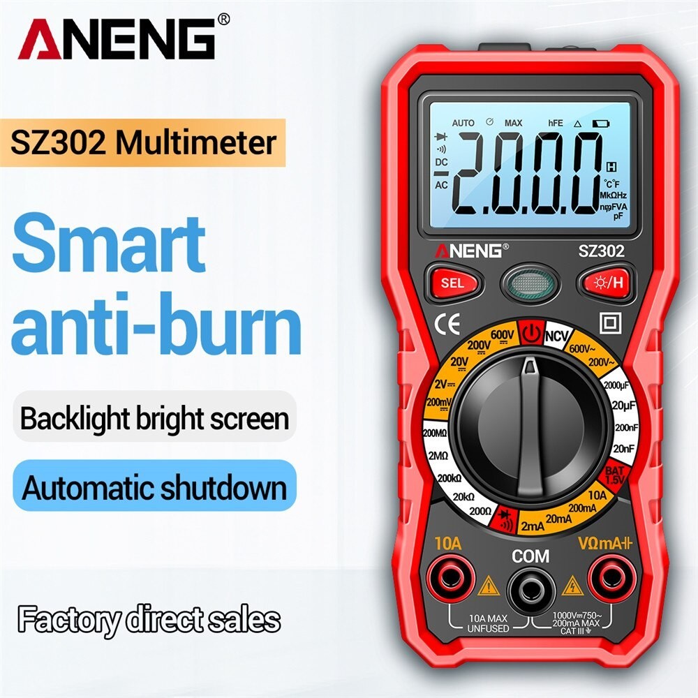 MM- ANENG Digital Multimeter Multitester Voltage Tester with Flashlight - SZ302/ Multimeter Digital 