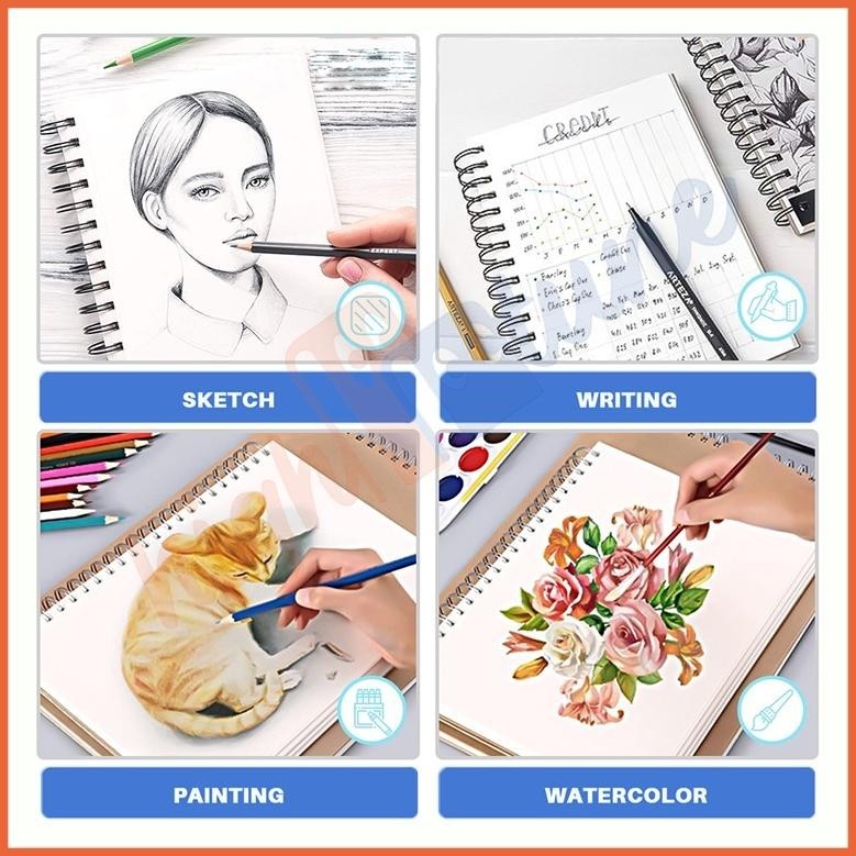 

Promo Hightune Sketch Book A5/A4/8K/16K Sketchbook Drawing Book 30 Lembar Spiral Sketchbook Tebal Garansi