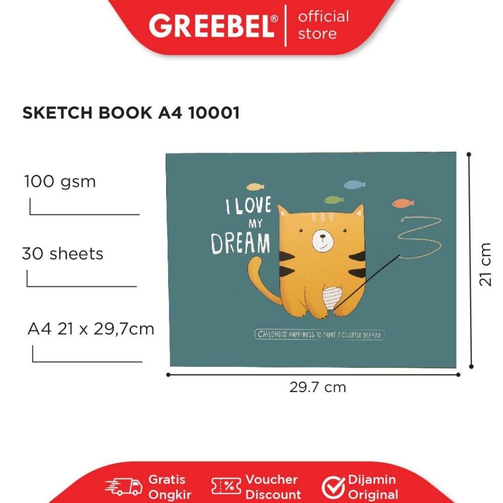 

8.8 Greebel Sketchbook A4 10001 / Buku Gambar Sketsa / Drawing Book Murah
