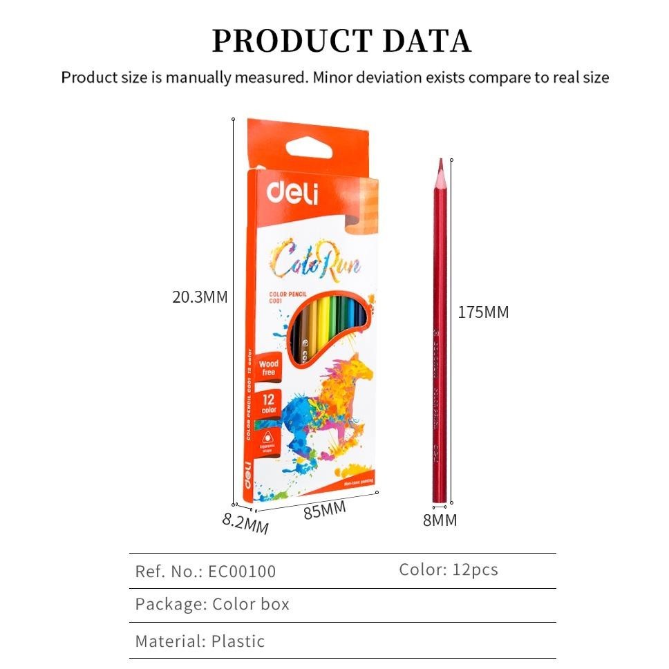

Diskon Deli Pensil Warna- Bentuk Segitiga Ergonomis Warna Cerah 12/18/24 Warna Cat Tidak Beracun Ec00120 8.8