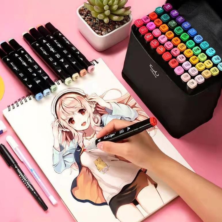 

Super Murah CodTouch 12/36/60/80/120 Warna Sketsa Spidol Umum General Marker Set Animation Markers Garansi