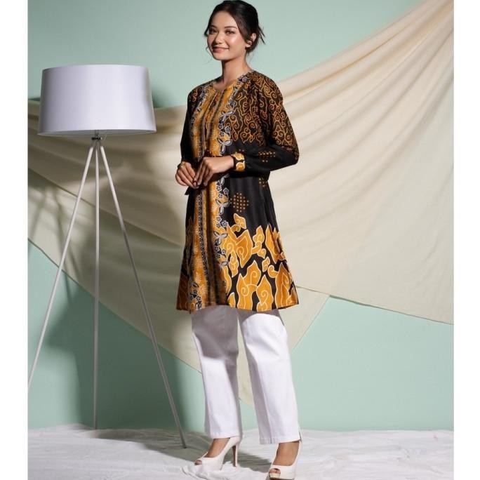 Atasan Wanita Tunik Batik Wanita Motif Mega Mendung Teku