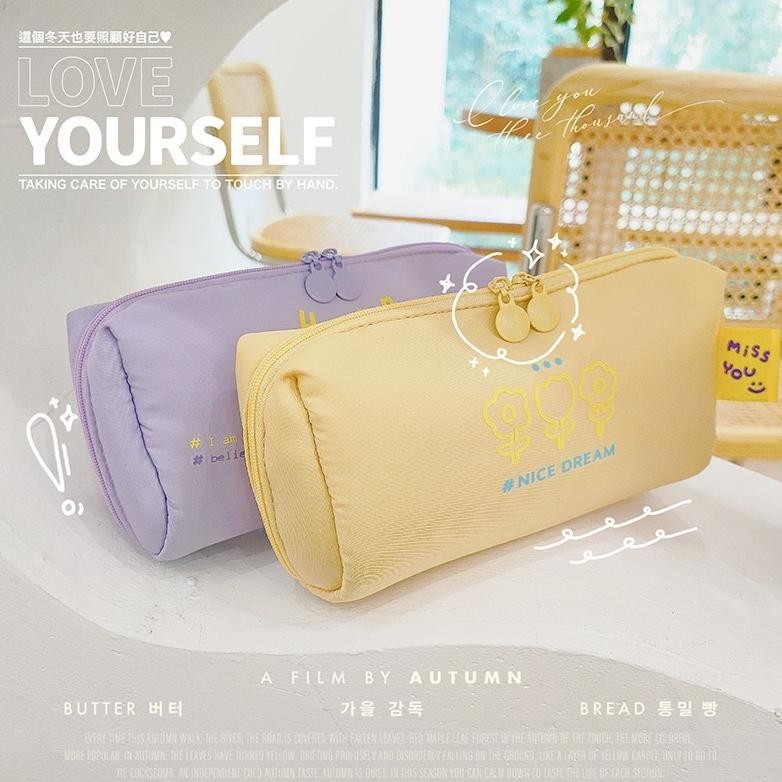 

Premium Kensho Kotak Pensil Sleting Bahan Satin Velvet Warna Aesthetic Pastel / Pencil Case / Zipper Dvc-78