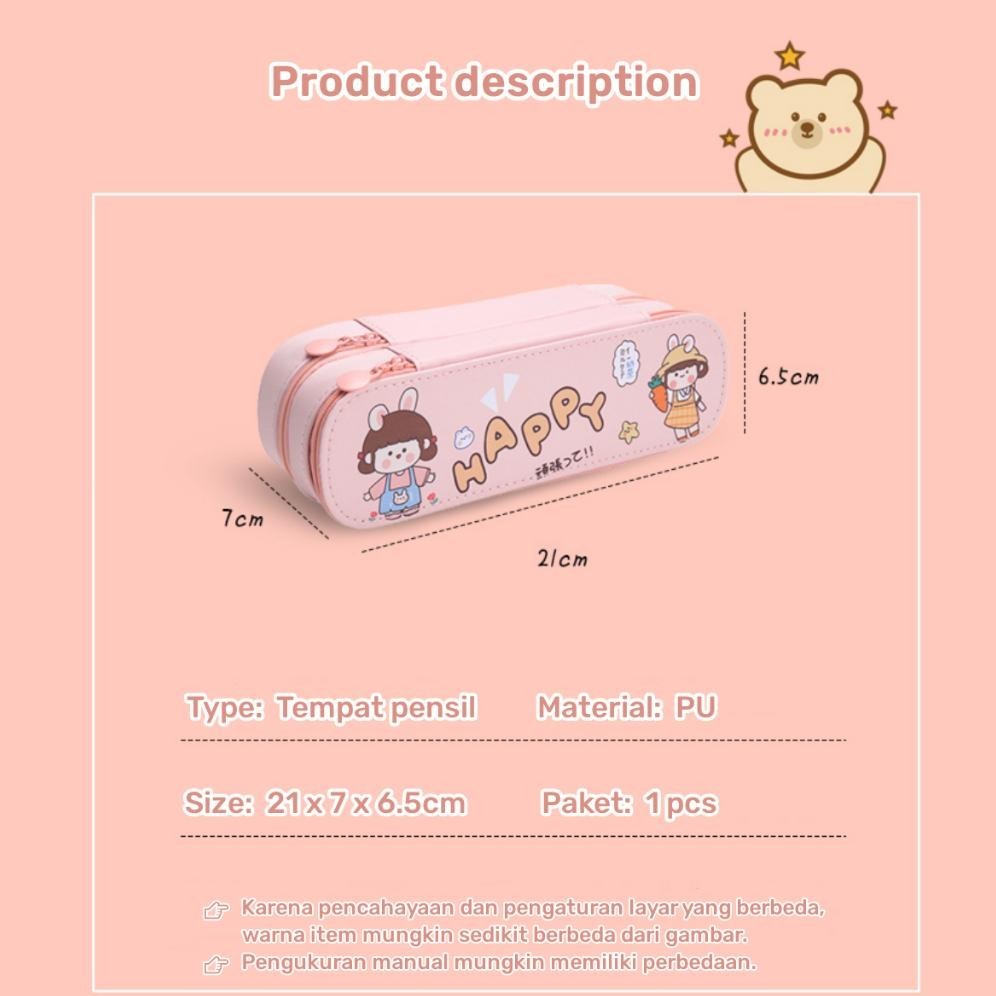 

Original Kotak Pensil 2 Susun Motif Kelinci Karakter Lucu Kartun Tempat Pensil Pulpen 2 Layer Korean Style Pencil Case Rabbit Tingkat Tempat Alat Tulis Anak Perempuan Nl-8