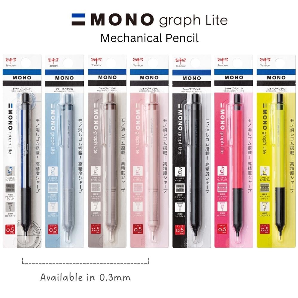 

Hemat Tombow Mono Graph Lite Mechanical Pencil For Precise Writing 0.3Mm 0.5Mm Monograph Pensil Mekanik Cod