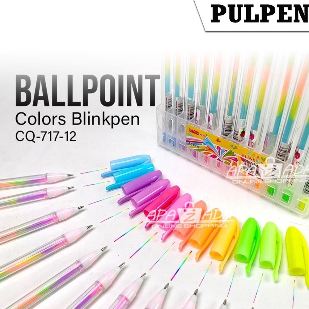

TGC-1924 Apazada - Gel Pen / Pulpen Gel Rainbow / Pena Gel / Ballpoint Rainbow / Color Blink Pen CQ-717-12 Berkualitas