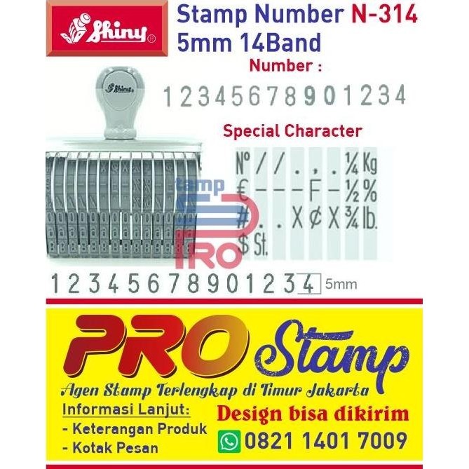 

Special Price!! Stempel Angka Manual Shiny N-312 / 5Mm 12Digit