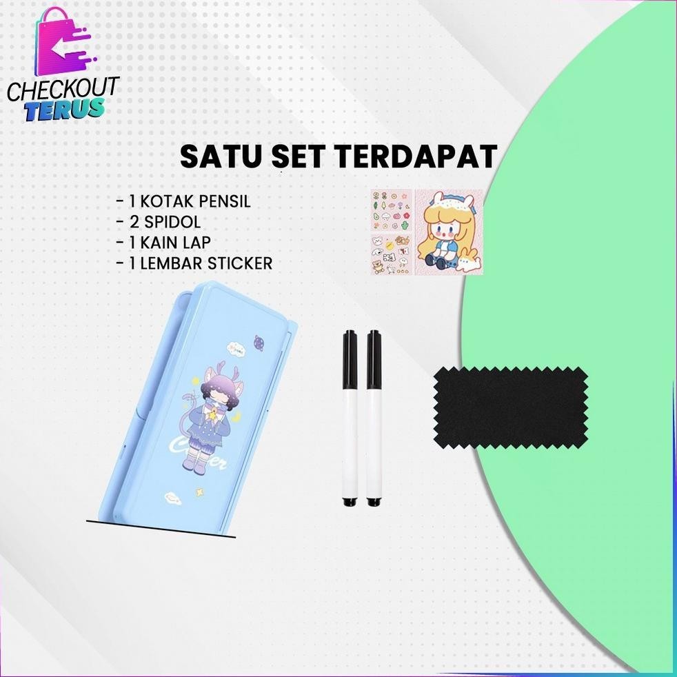 

Im31 CT A73 Tempat Pensil 2IN1 Multifungsi Pencil Case Book Holder Kotak Pensil Lipat dengan Tatakan Buku dan Papan Tulis PraktisAnakSekolah Terlaris