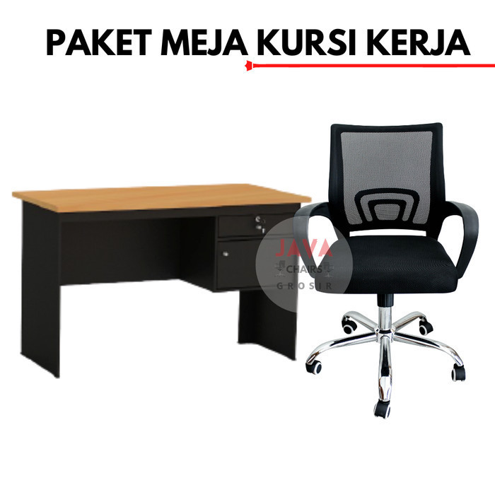 Paket Meja Kursi Kerja Set Meja Kursi Kantor Bundling Kantor