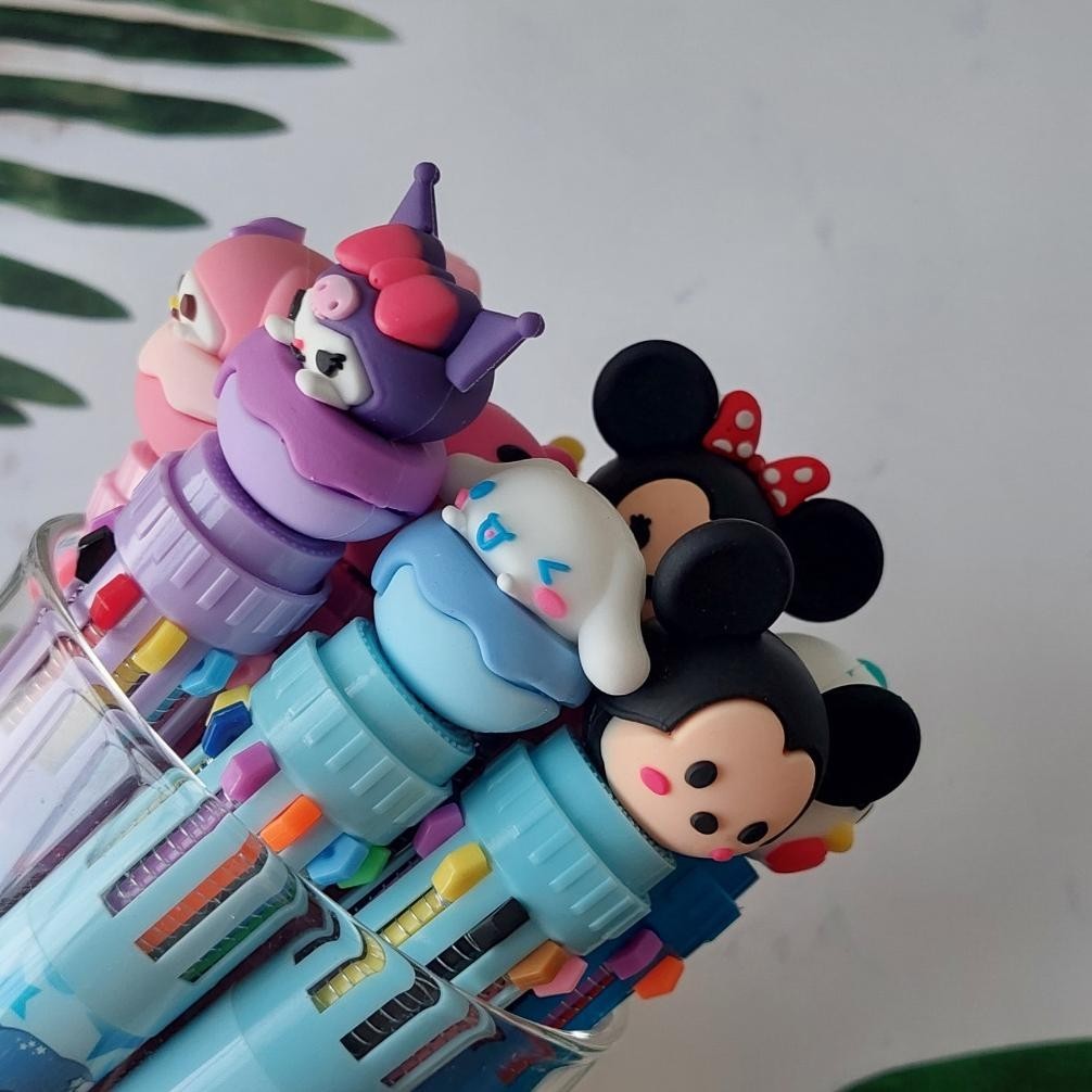 

ad-532 Pulpen 10 warna dengan Banyak Motif dan Karakter Lucu / Pulpen 10 in 1 Sale