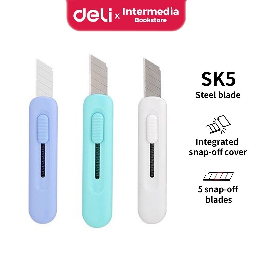 

Deli Cutter 2079 Knife mini portable Alat Pemotong Ukuran SK5 cutter untuk buka paket