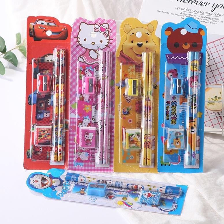 

ty-35 MINI STATIONERY SET ALAT TULIS SEKOLAH 5 in 1 KARAKTER LUCU Termurah