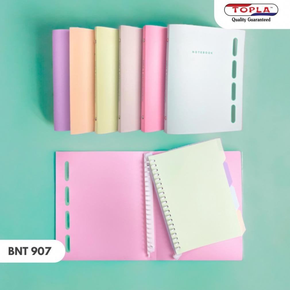 

KOE-1116 TOPLA Binder Note 907 A5 Binder Buku Catatan Sekolah Kerja Kuliah Warna Pastel A5 Berkualitas