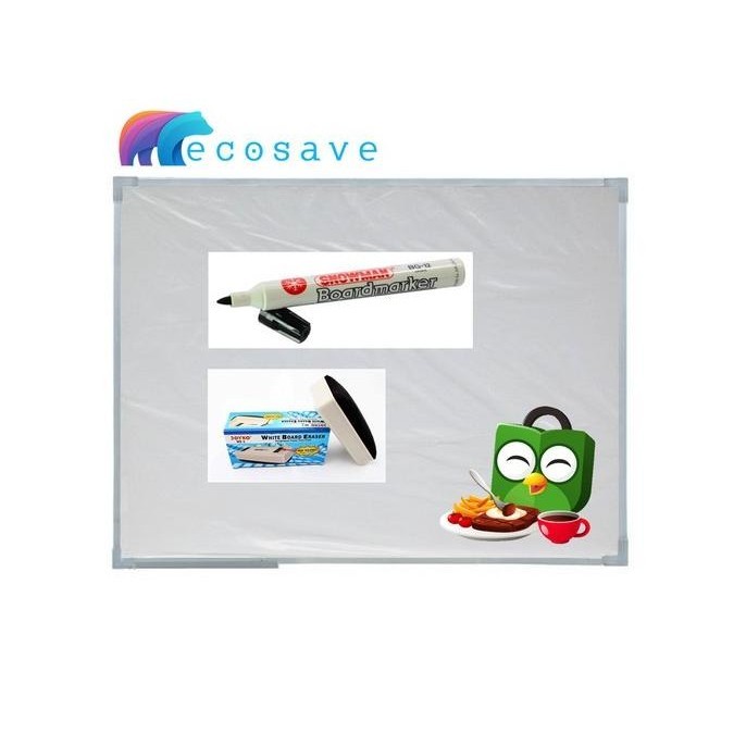 

Papan Tulis Whiteboard 46x60 Anak EcoSave Ori Murah Non Magnetic