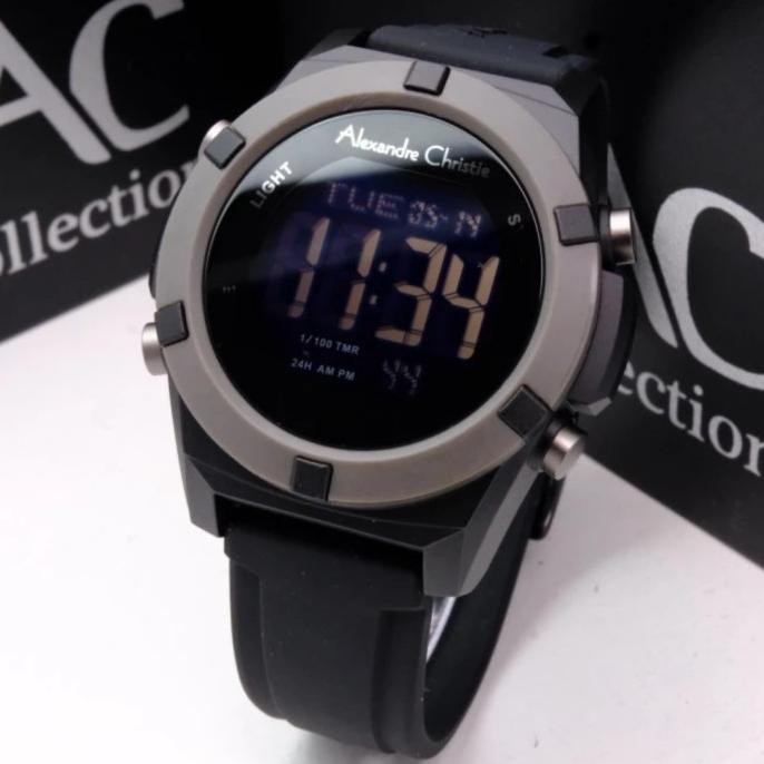 JAM TANGAN PRIA ALEXANDRE CHRISTIE AC9371 AC 9371 BLACK GREY ORIGINAL