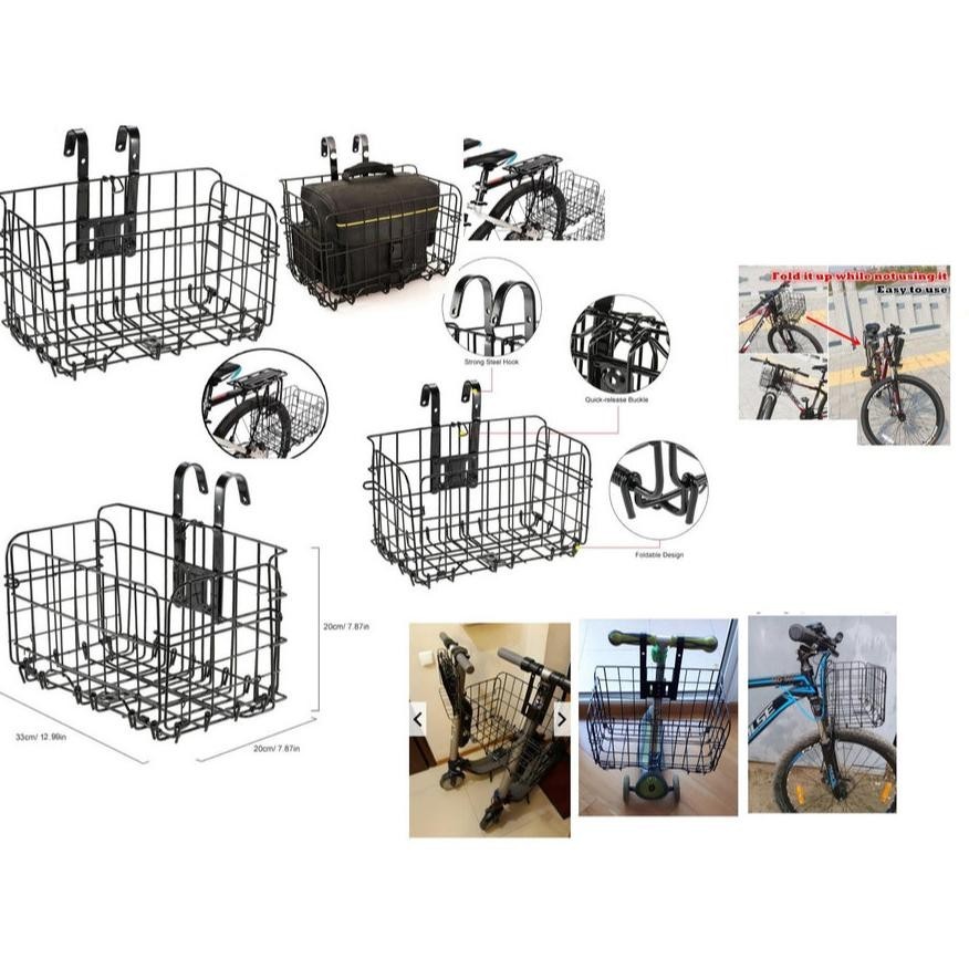er-23 KERANJANG SEPEDA LIPAT FOLDABLE BICYCLE RACK DEPAN BELAKANG MTB Hemat